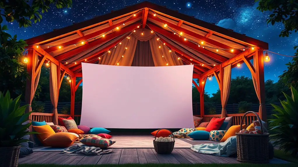 animated film night gazebo