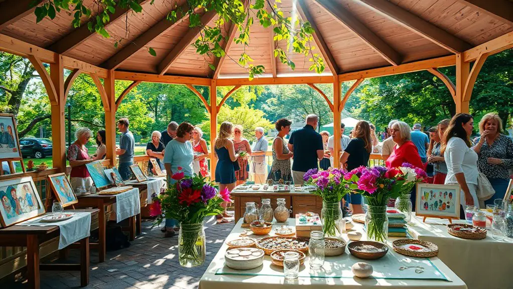 art exhibition in gazebo