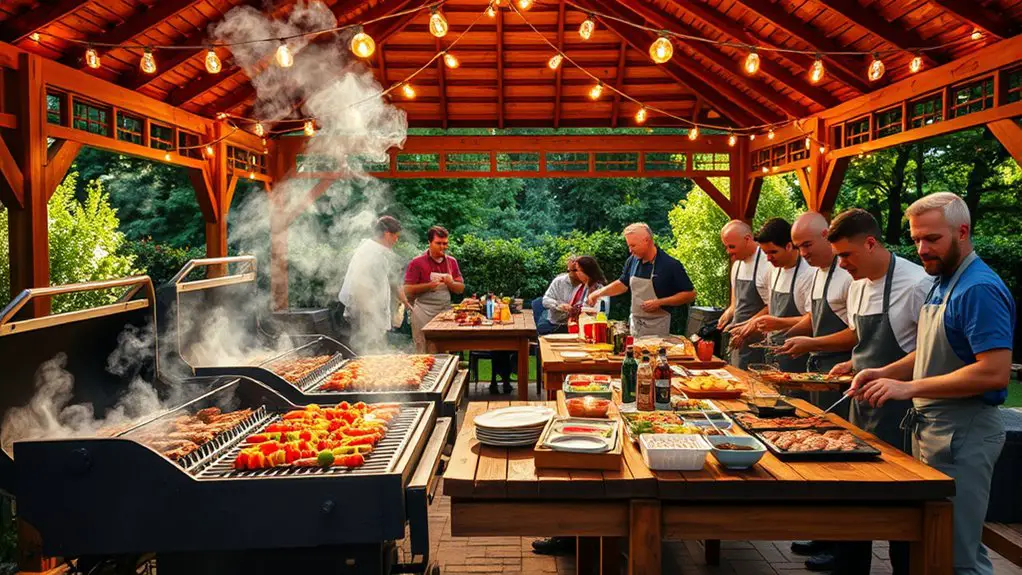 barbecue cook off in gazebo