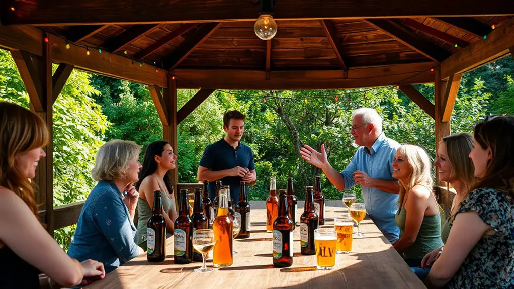 beer education under gazebo