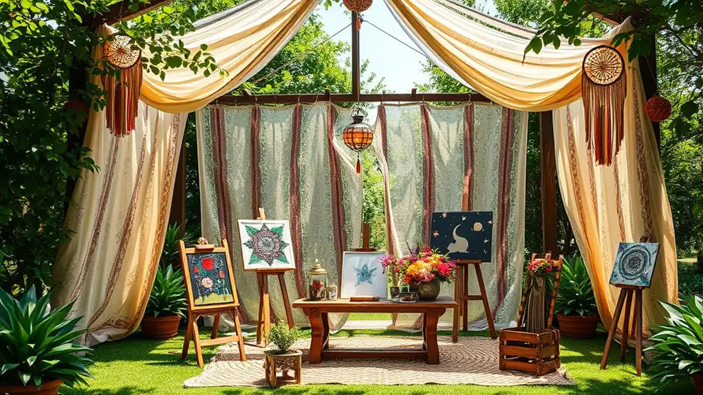 bohemian inspired gazebo art show