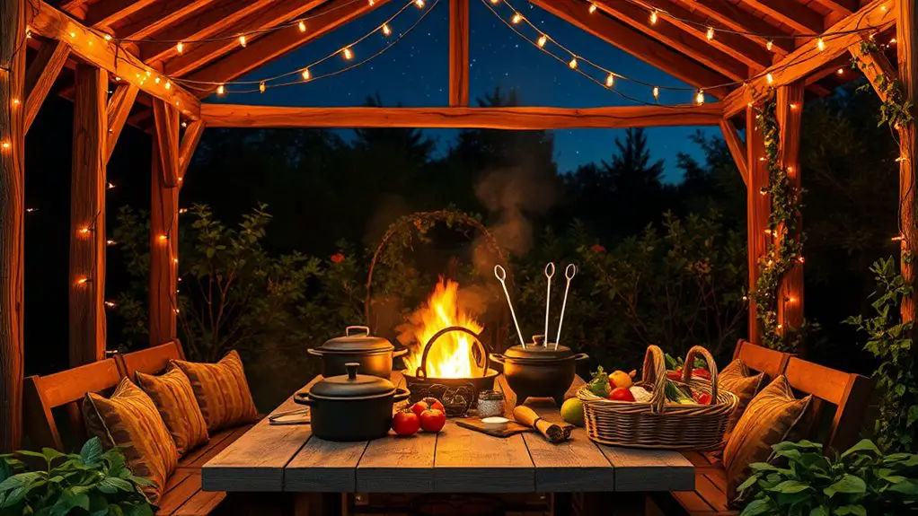 campfire cooking gazebo designs