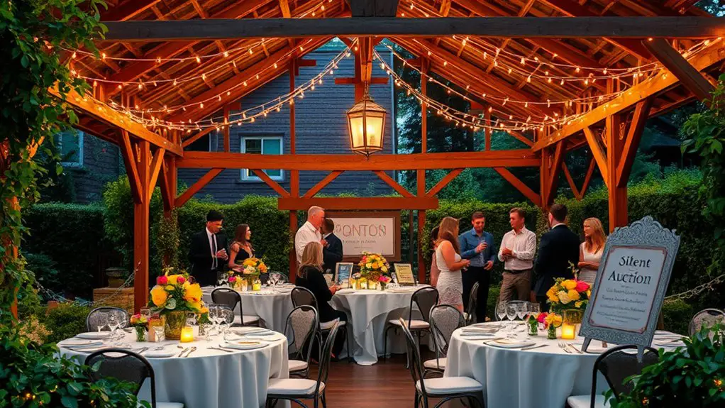 charity auction gazebo setup