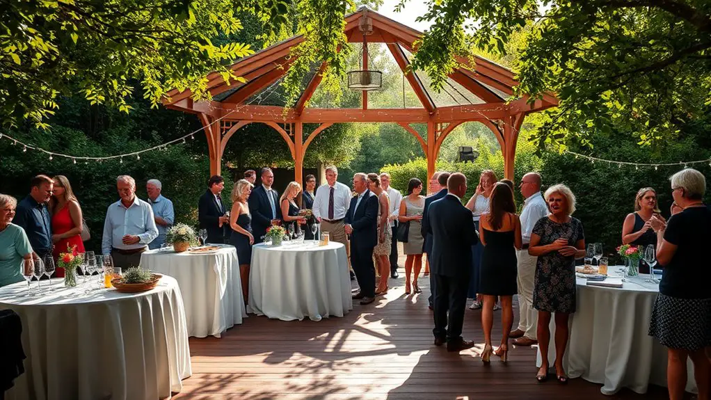 charity auction under gazebo