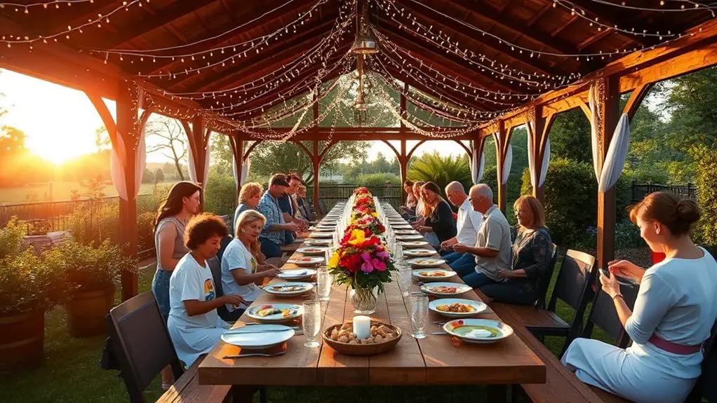 charity dinner under gazebo