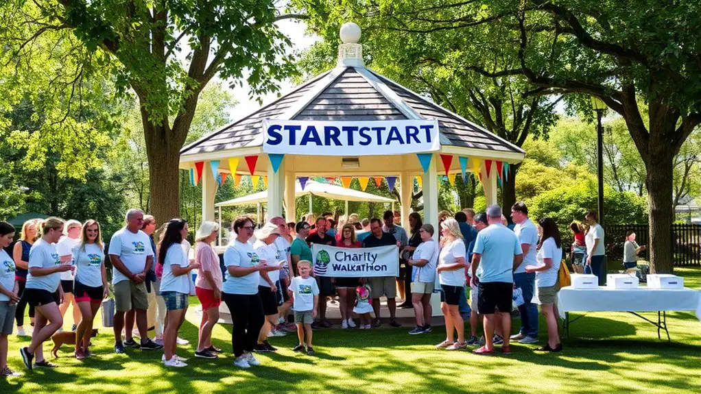 charity walkathon gazebo start