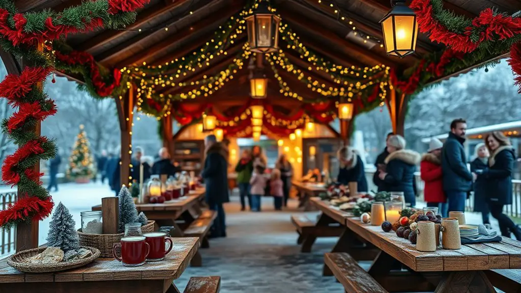christmas market gazebo setup