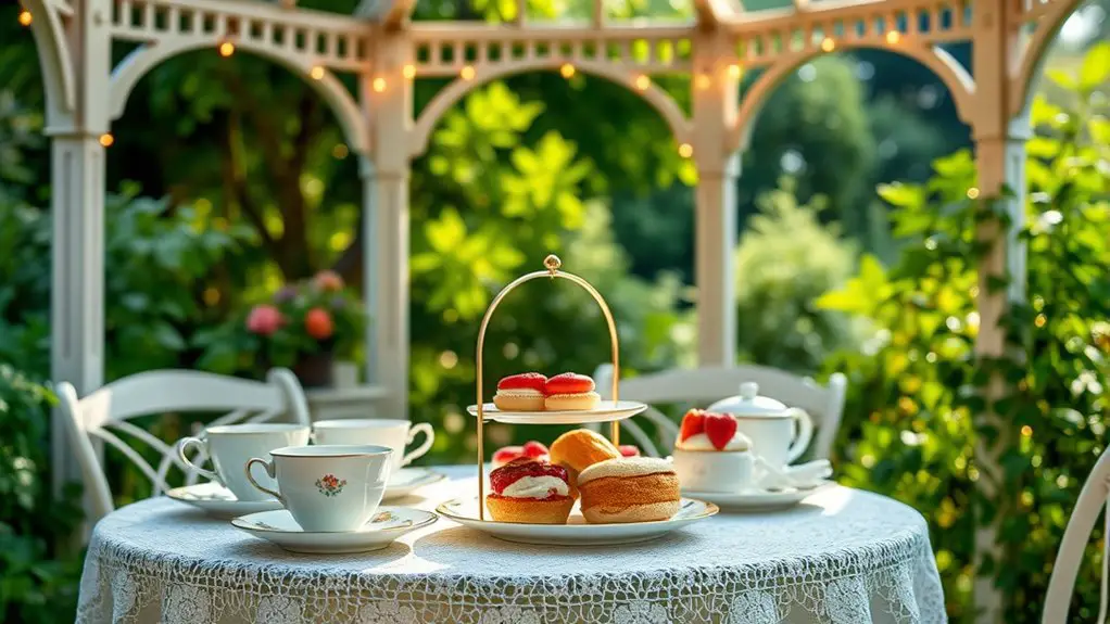 classic tea in gazebo