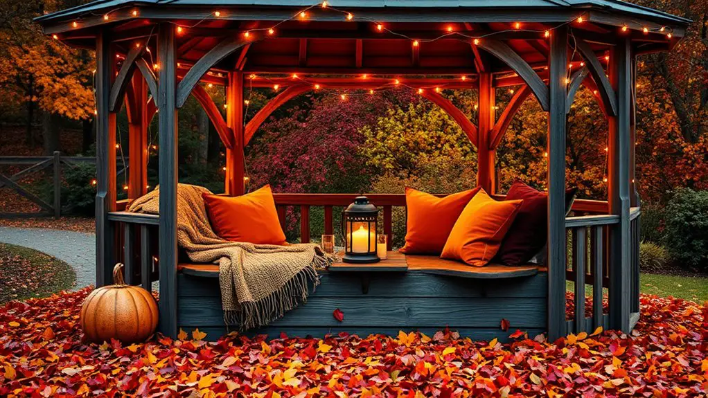 comfortable gazebo seating area