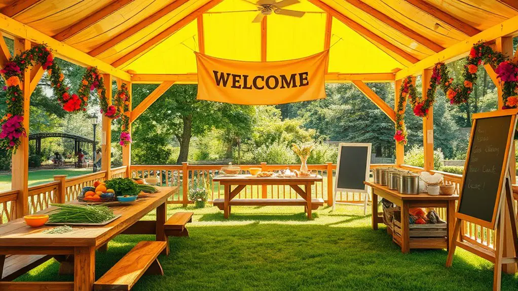 cooking class gazebo setup