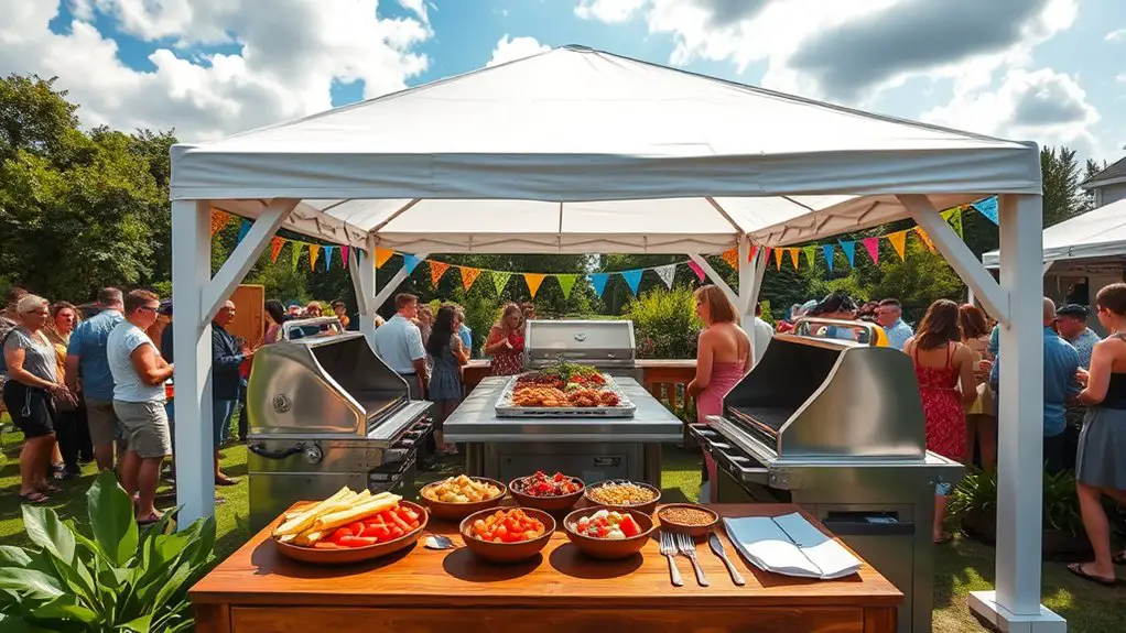 cooking competition gazebo setup