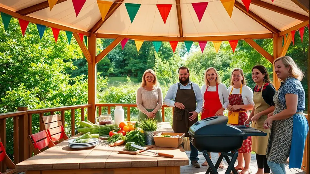 cooking competition gazebo setup