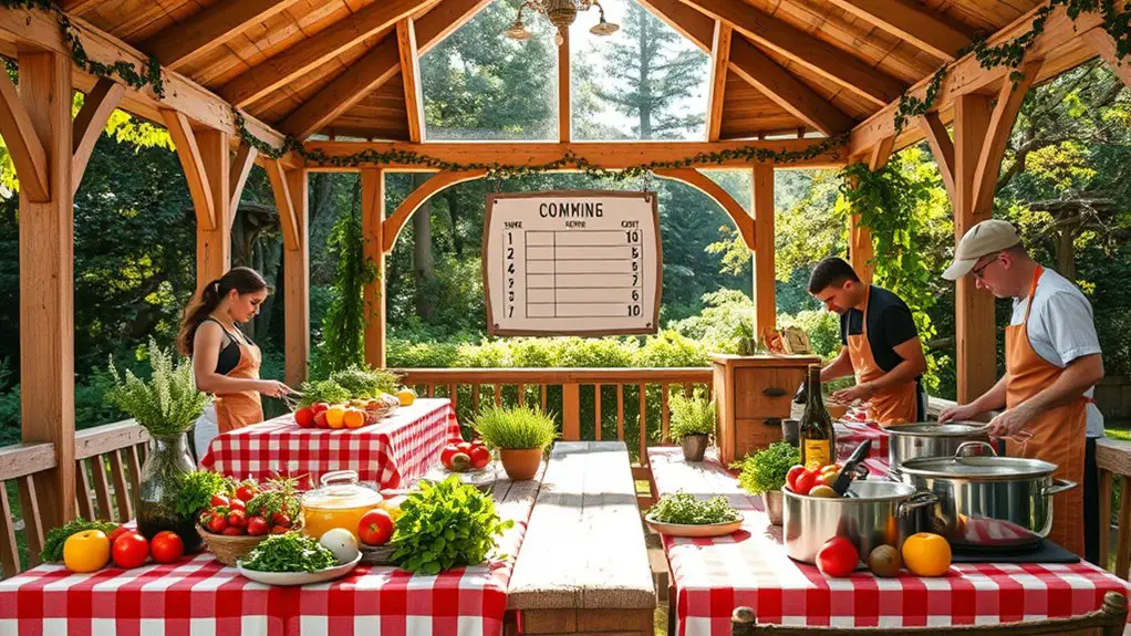 cooking contest in gazebo