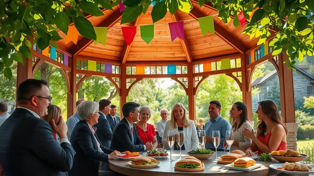 corporate event under gazebo
