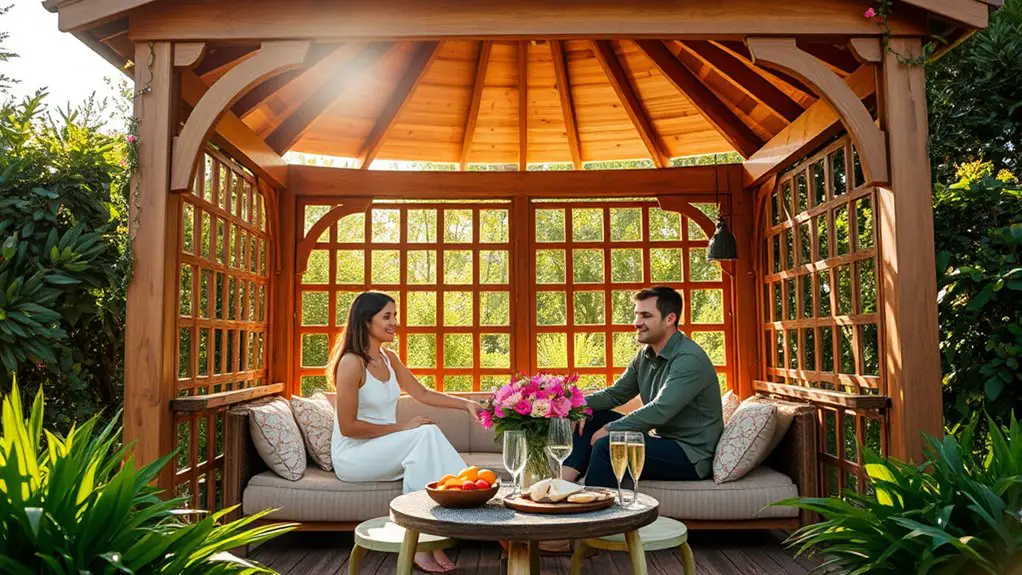 couples retreat in gazebo