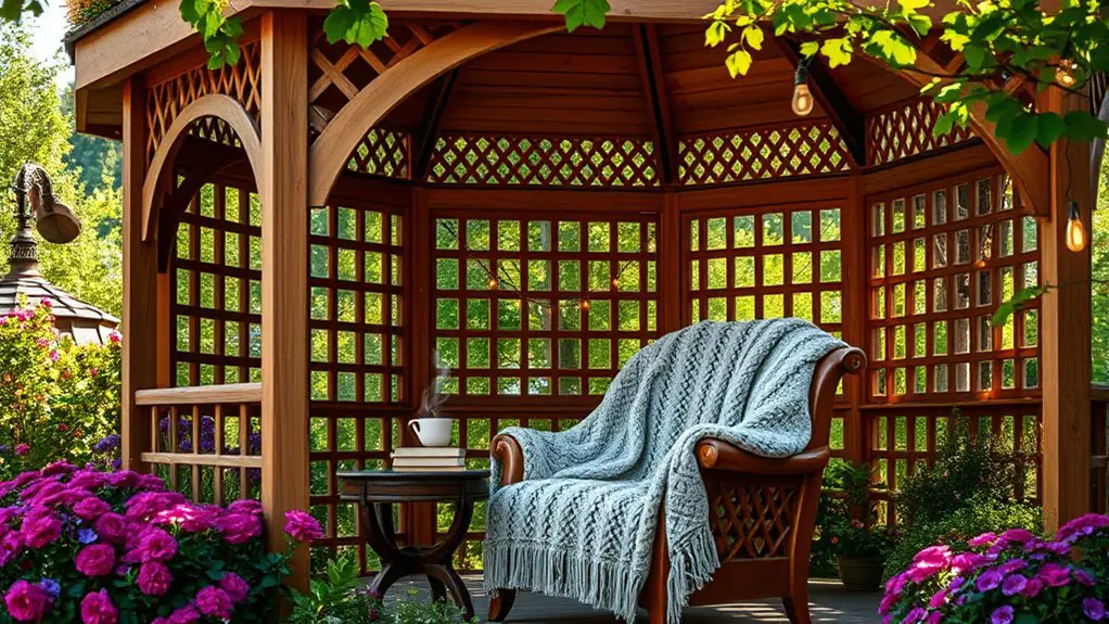 cozy gazebo reading nook