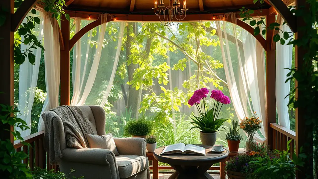 cozy gazebo reading nook