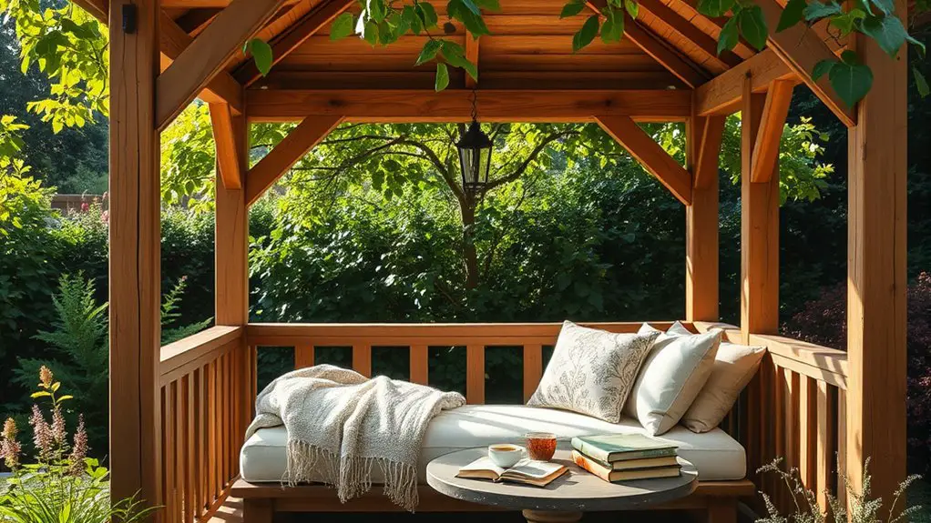 cozy outdoor wooden shelter