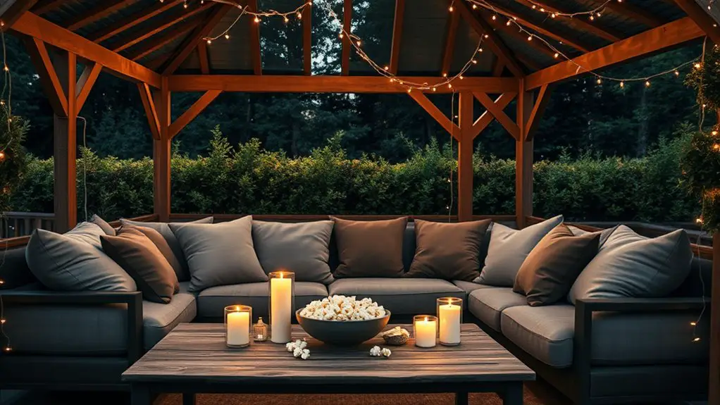 cozy seating for outdoor movies