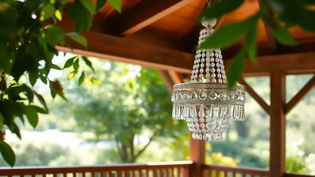 crystal chandelier gazebo installation