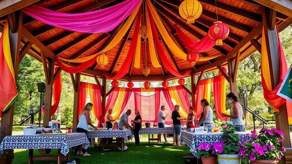 cultural festival gazebo setup