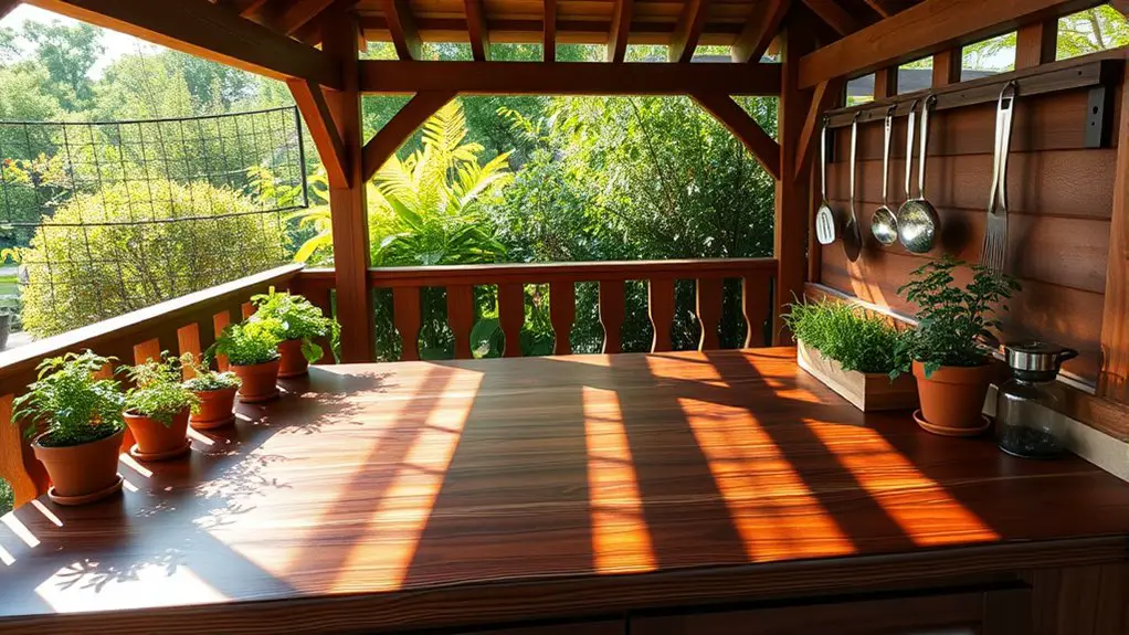 custom gazebo cooking countertop