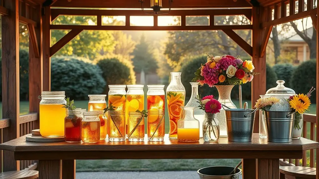 drinks station potluck setup