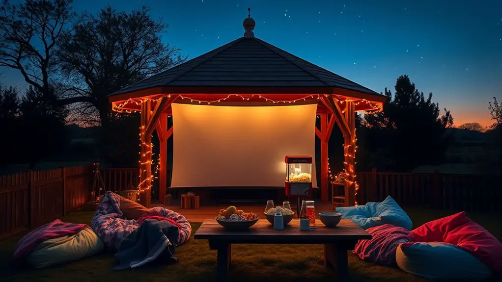 drive in movie gazebo setup