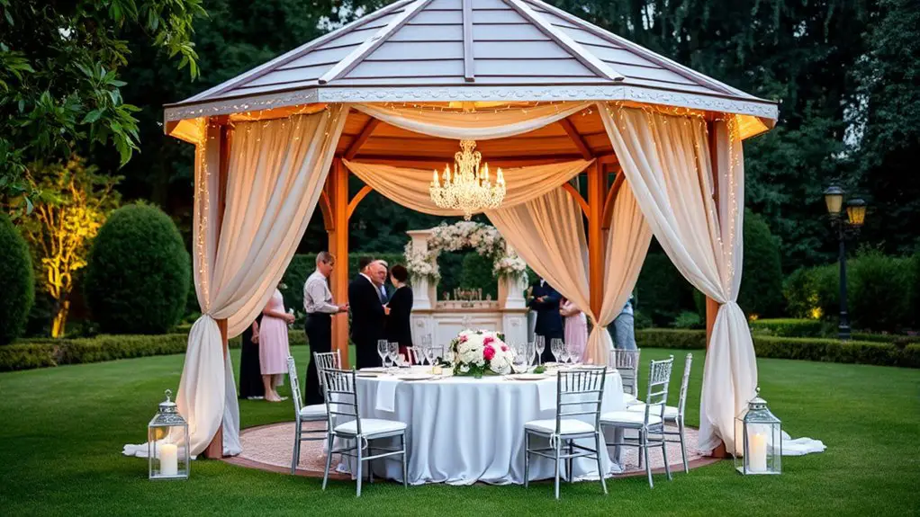 elegant gazebo wedding reception