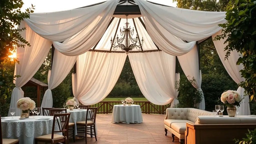 elegant gazebo wedding reception