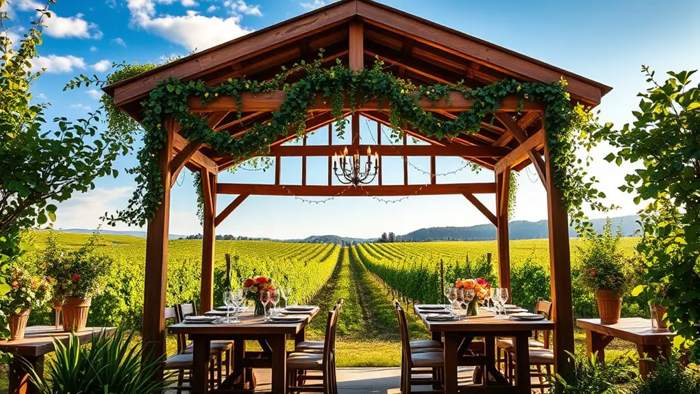 elegant outdoor wine setups