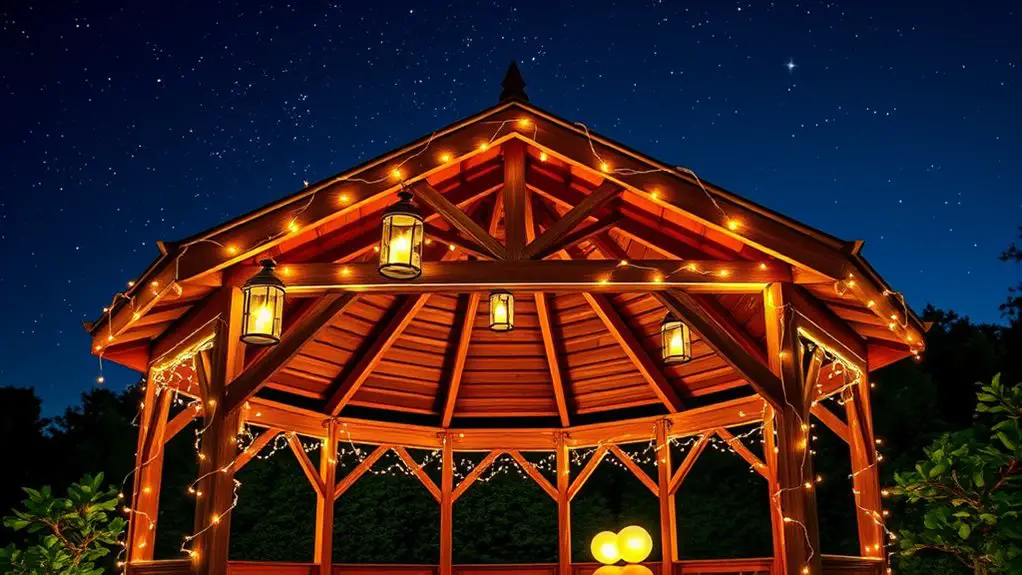enchanting nighttime gazebo lighting