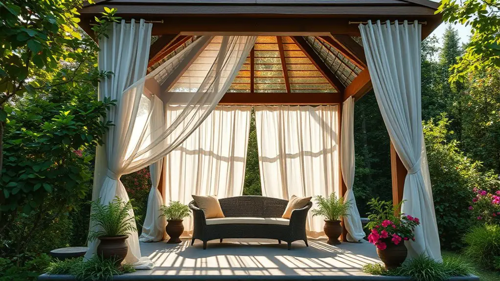 enclose gazebo with curtains