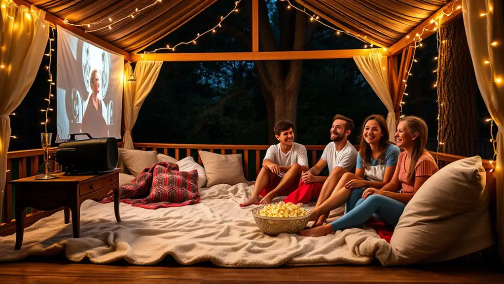 family movie night setup