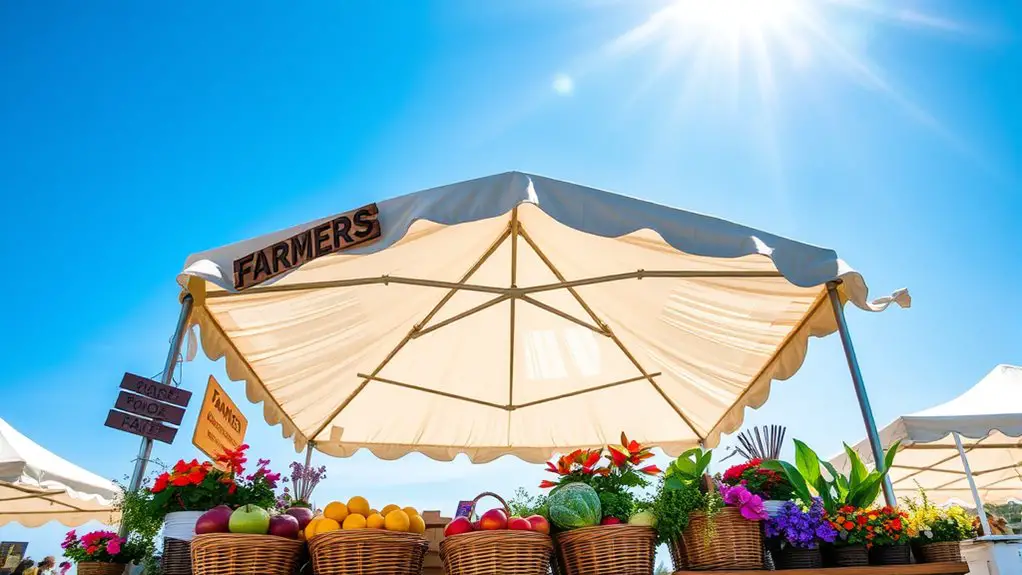 farmers market gazebo setup