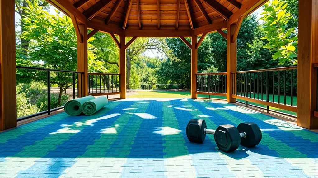 fitness gazebo flooring options