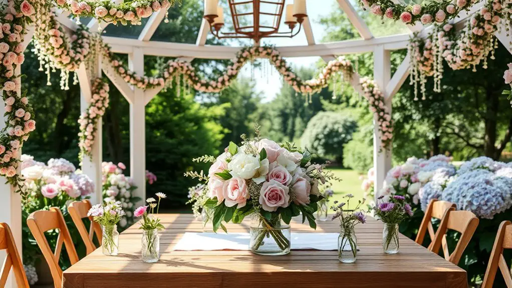floral decor for gazebo party