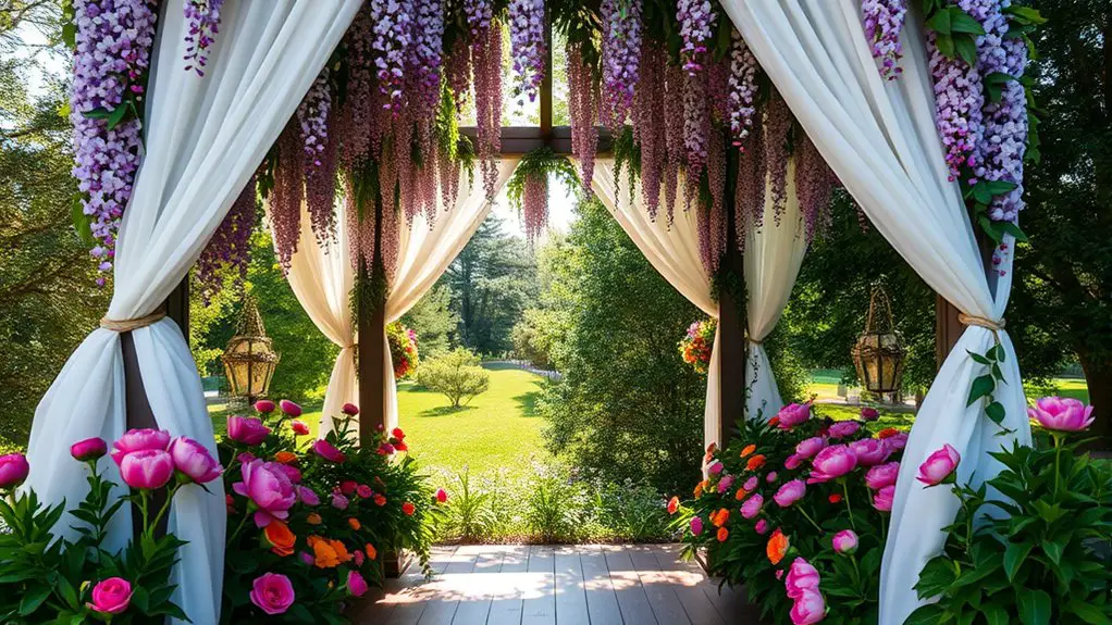 floral decor for gazebo wedding