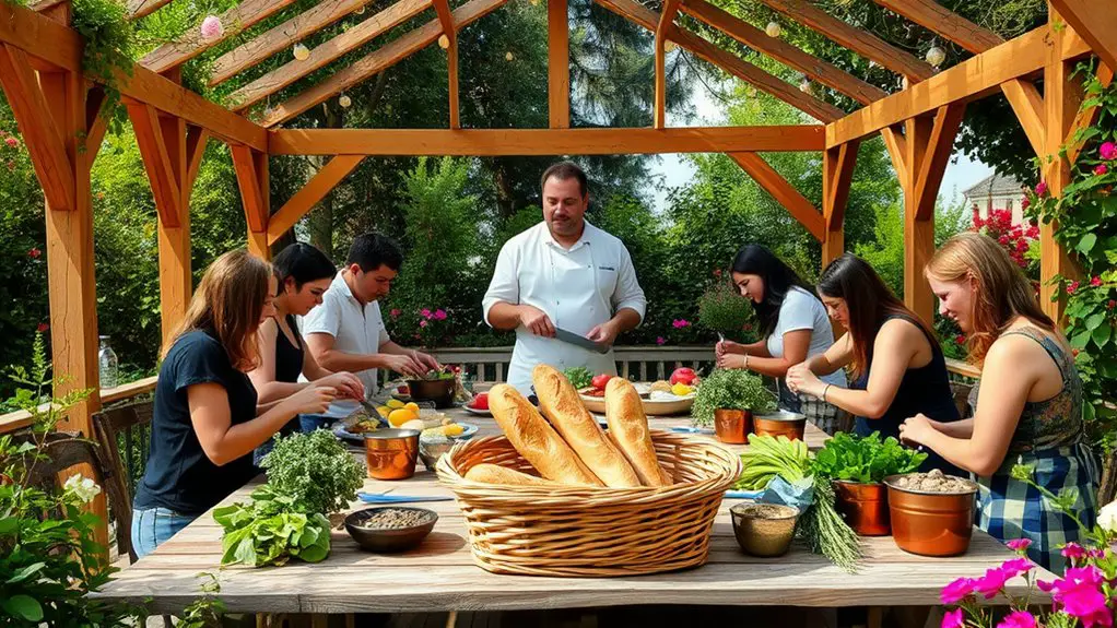 french cooking class setup