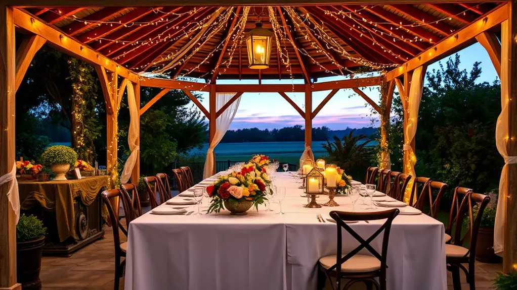 fundraising dinner under gazebo
