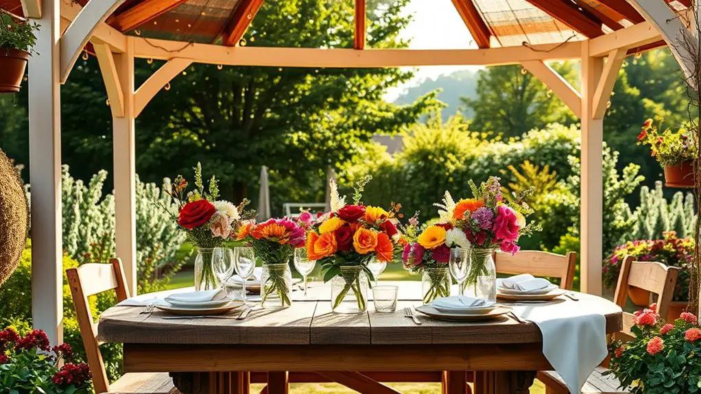 garden party gazebo setup