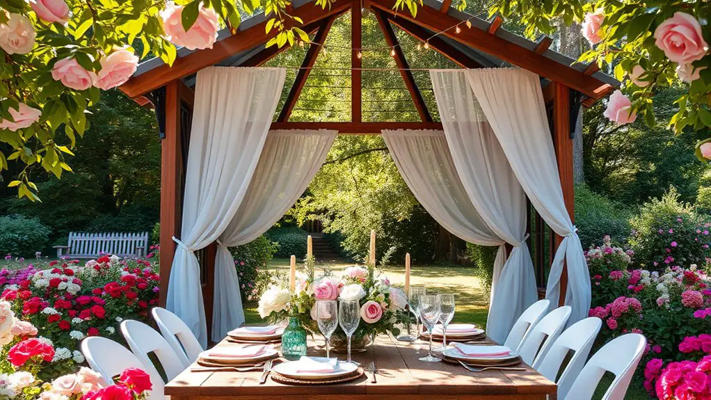 garden party gazebo setup