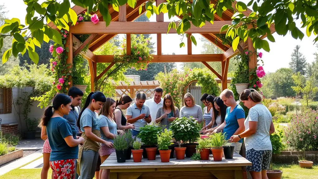 gardening class under gazebo