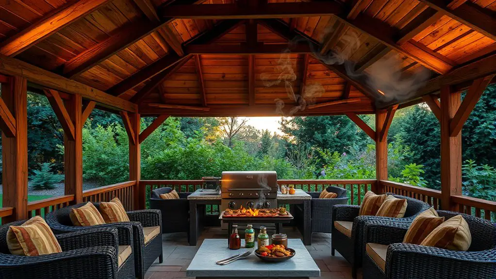 gazebo bbq smoking area