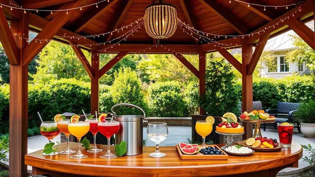 gazebo beverage bar setup
