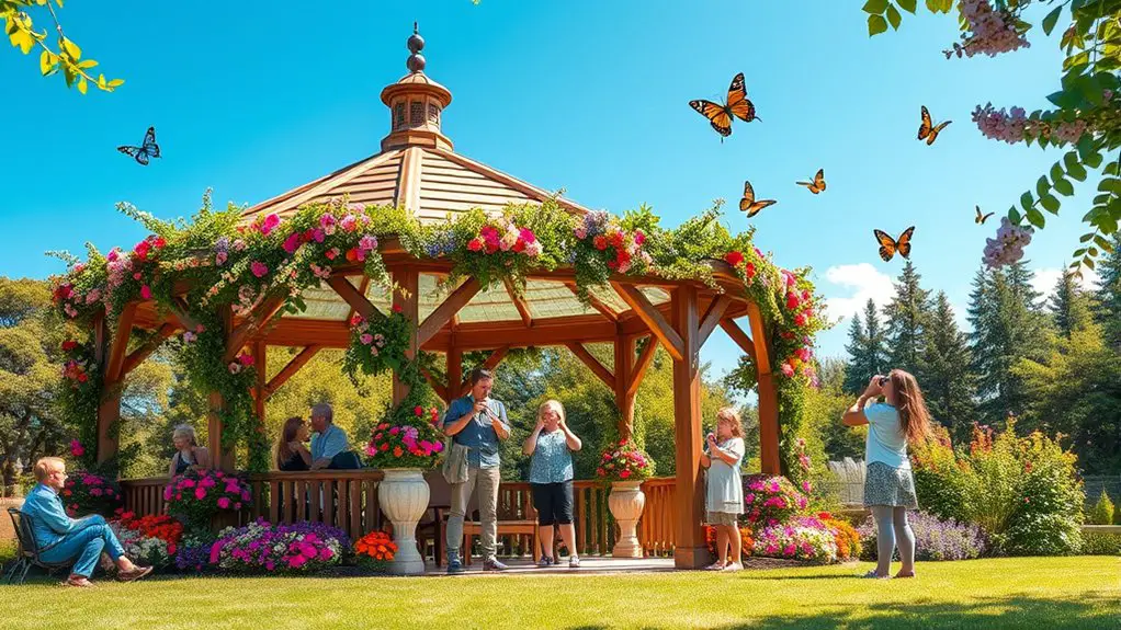 gazebo butterfly bird watching