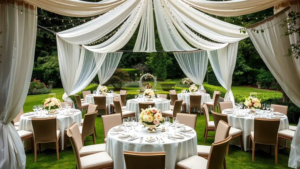 gazebo dinner party setup