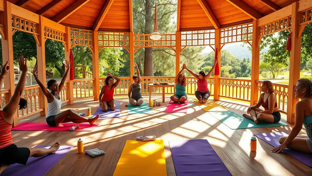 gazebo fitness activity setup