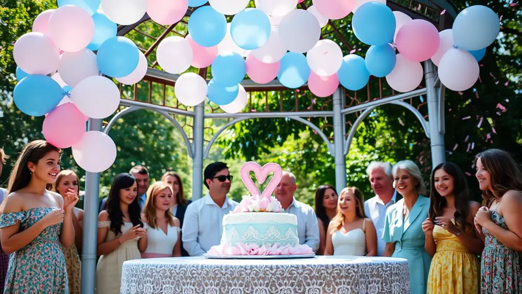gazebo gender reveal celebration