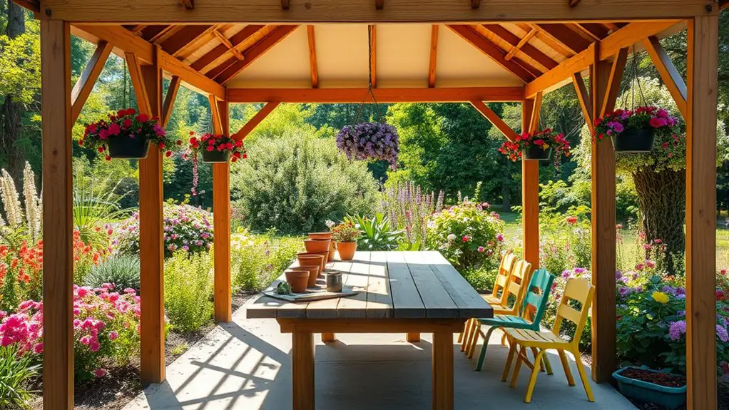 gazebo setup for gardening classes